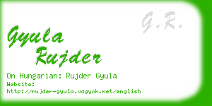 gyula rujder business card